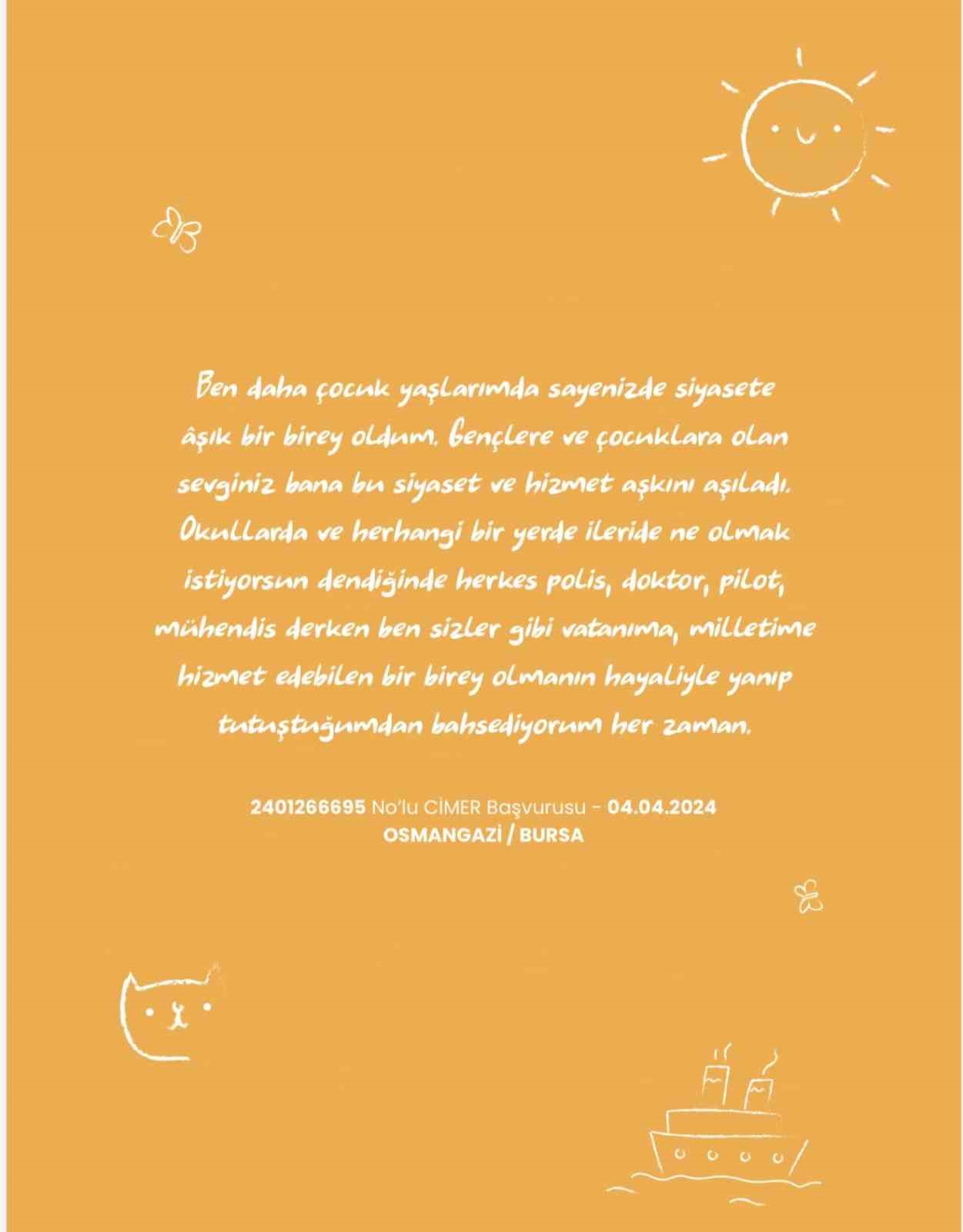 Çocuklar Türkiye’nin dört bir yanından CİMER’e yazdı
