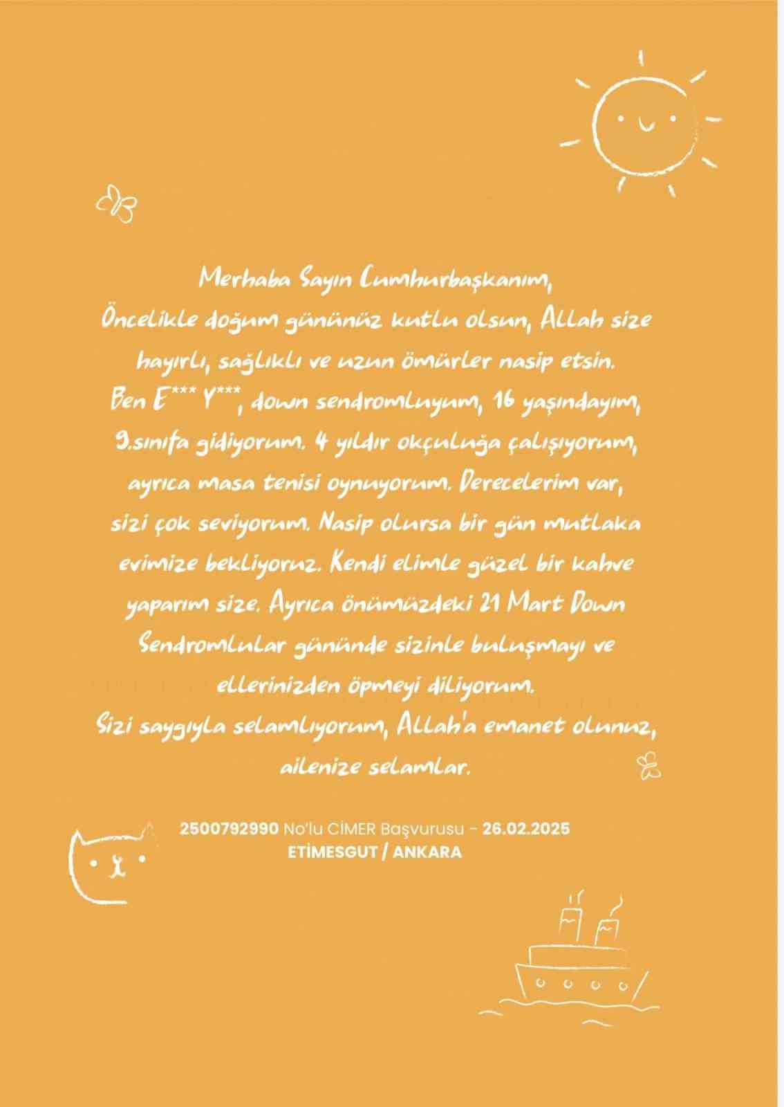 Çocuklar Türkiye’nin dört bir yanından CİMER’e yazdı
