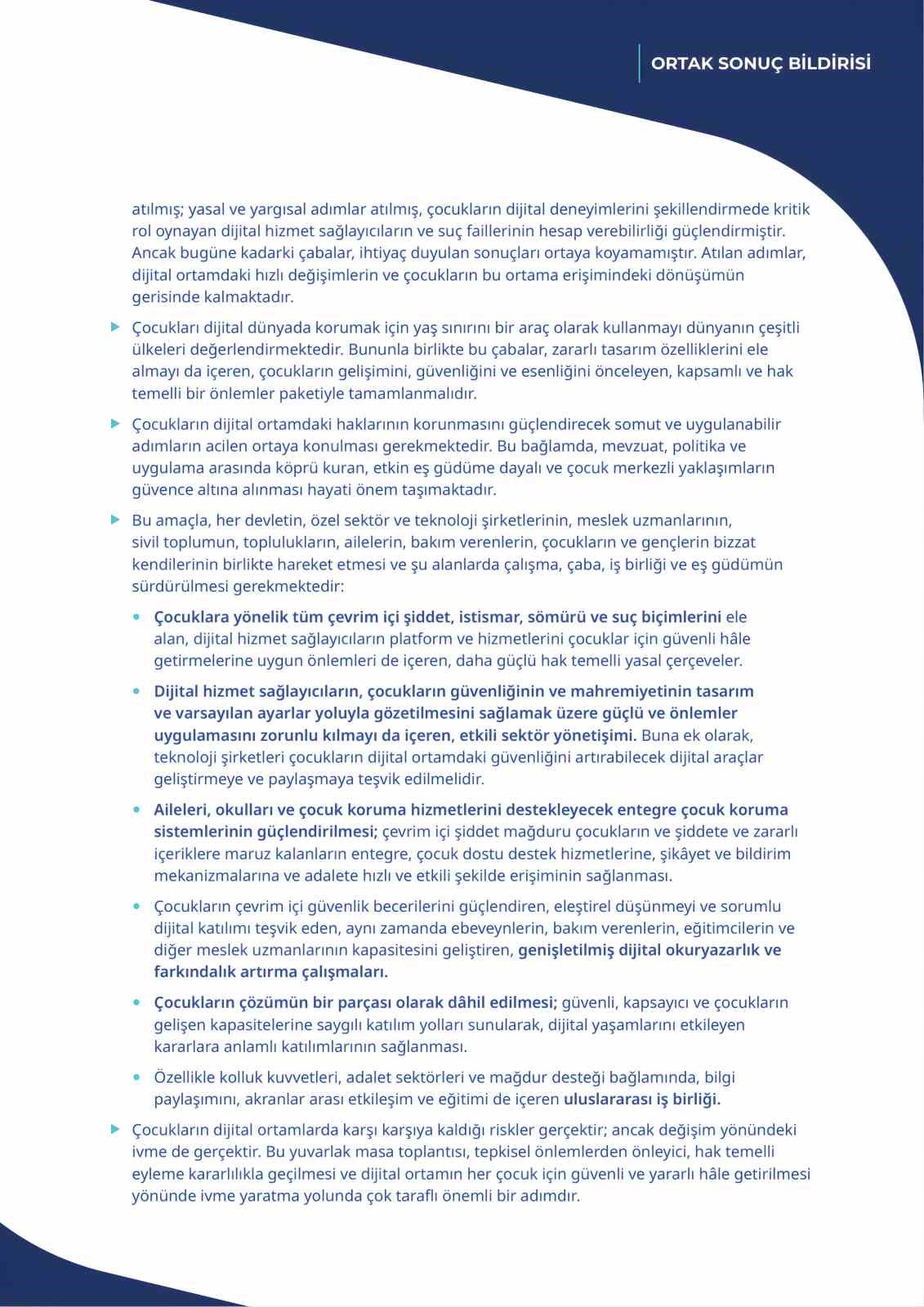 ‘Çocukların Dijital Ortamlarda Korunması: Uluslararası Politika ve Uygulama Paylaşımı’nın ortak sonuç bildirisi yayımlandı
