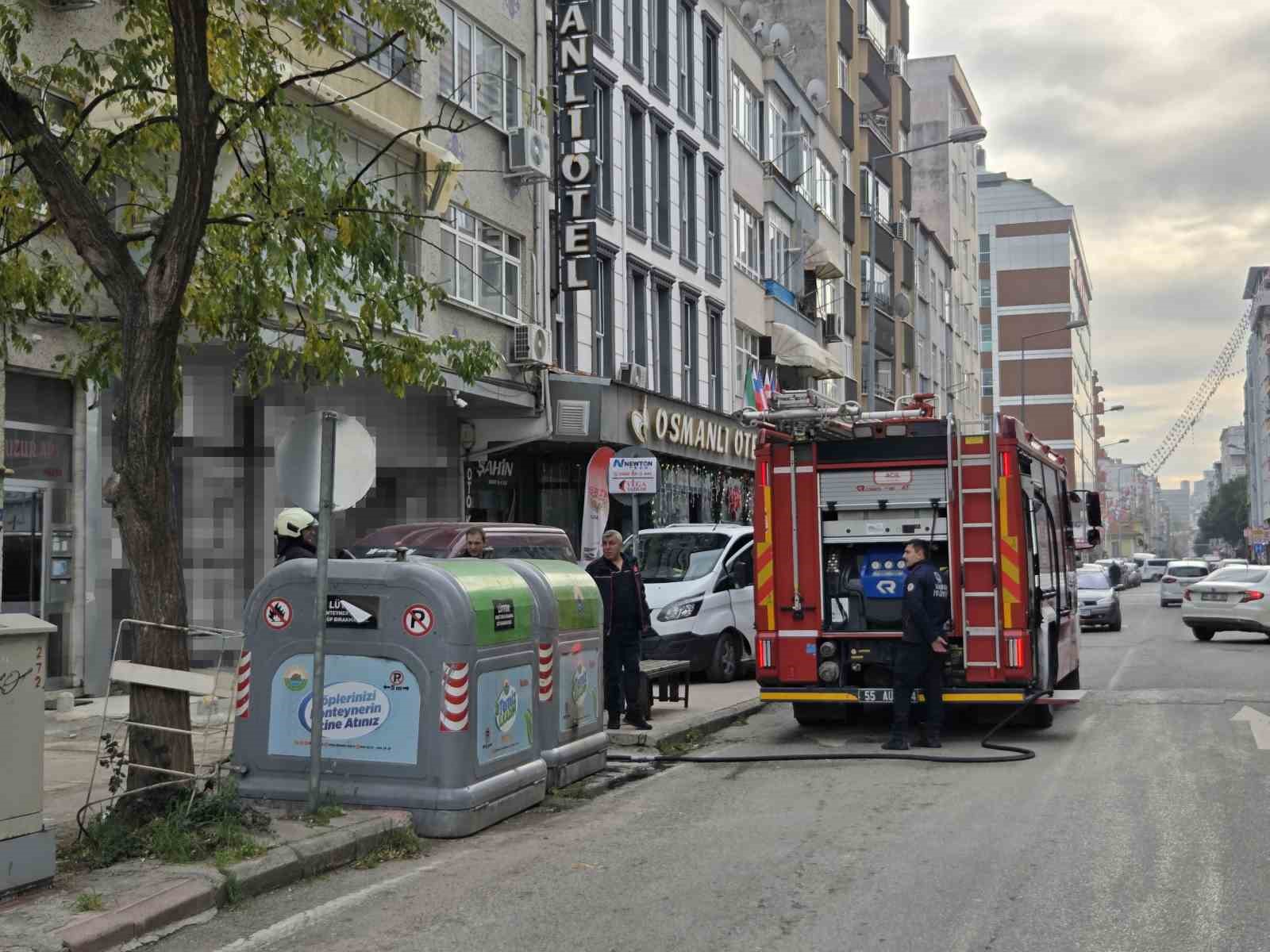 Çöp konteyneri yangınına itfaiye müdahale etti
