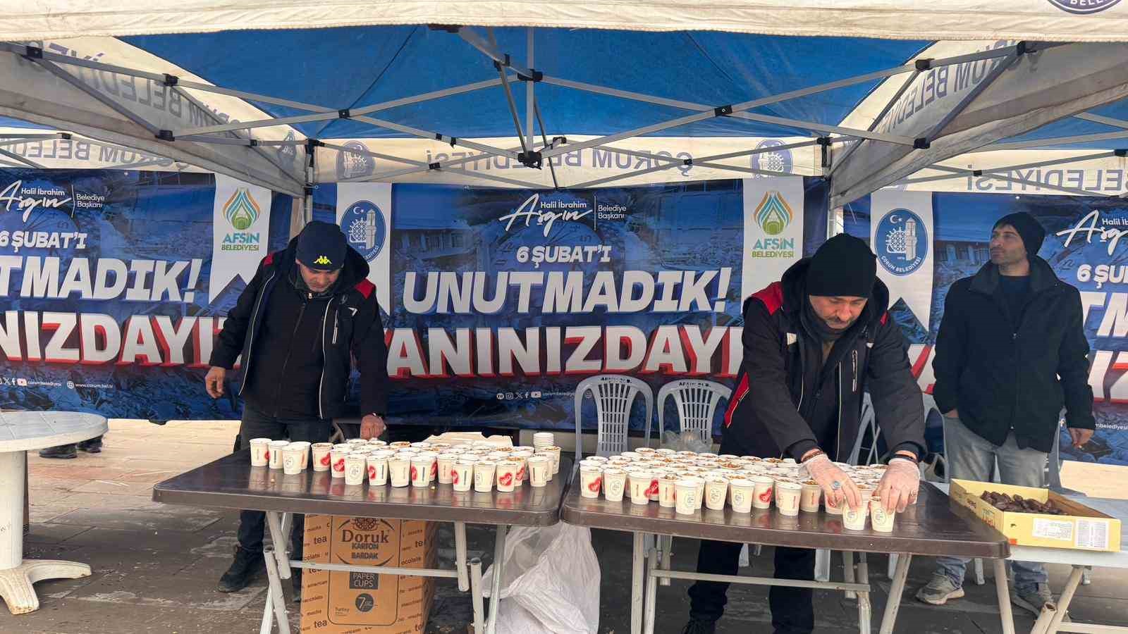 Çorum Belediyesi kardeş şehir Afşin’i deprem felaketinin yıldönümünde yalnız bırkmadı
