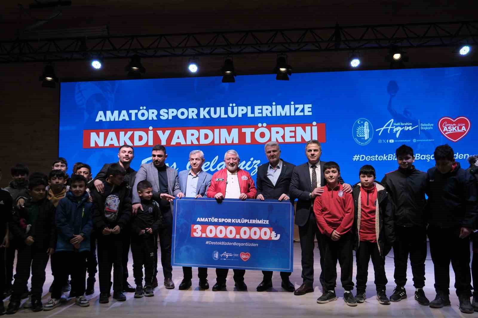 Çorum Belediyesi’nden amatör spor kulüplerine 3 milyon liralık nakdi yardım

