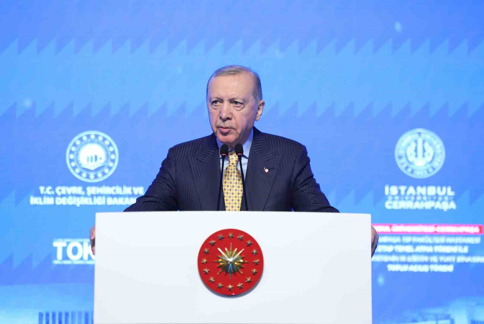 Cumhurbaşkanı Erdoğan: "Atatürk’ün adını güya dillerinden düşürmeyenler, Gazi Mustafa Kemal’in mirasına da sahip çıkmadı"
