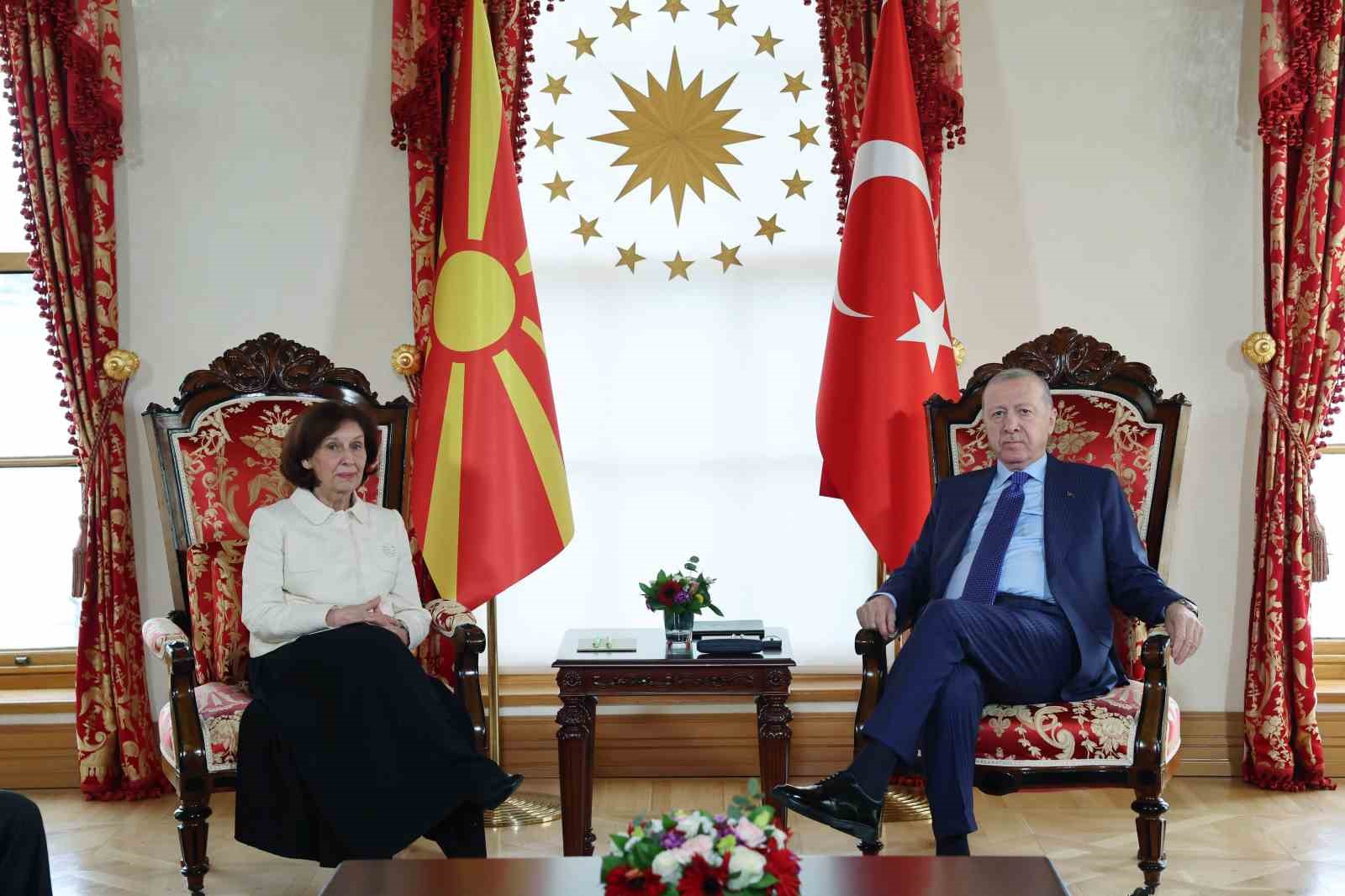 Cumhurbaşkanı Erdoğan, Kuzey Makedonya Cumhurbaşkanı Davkova ile görüştü
