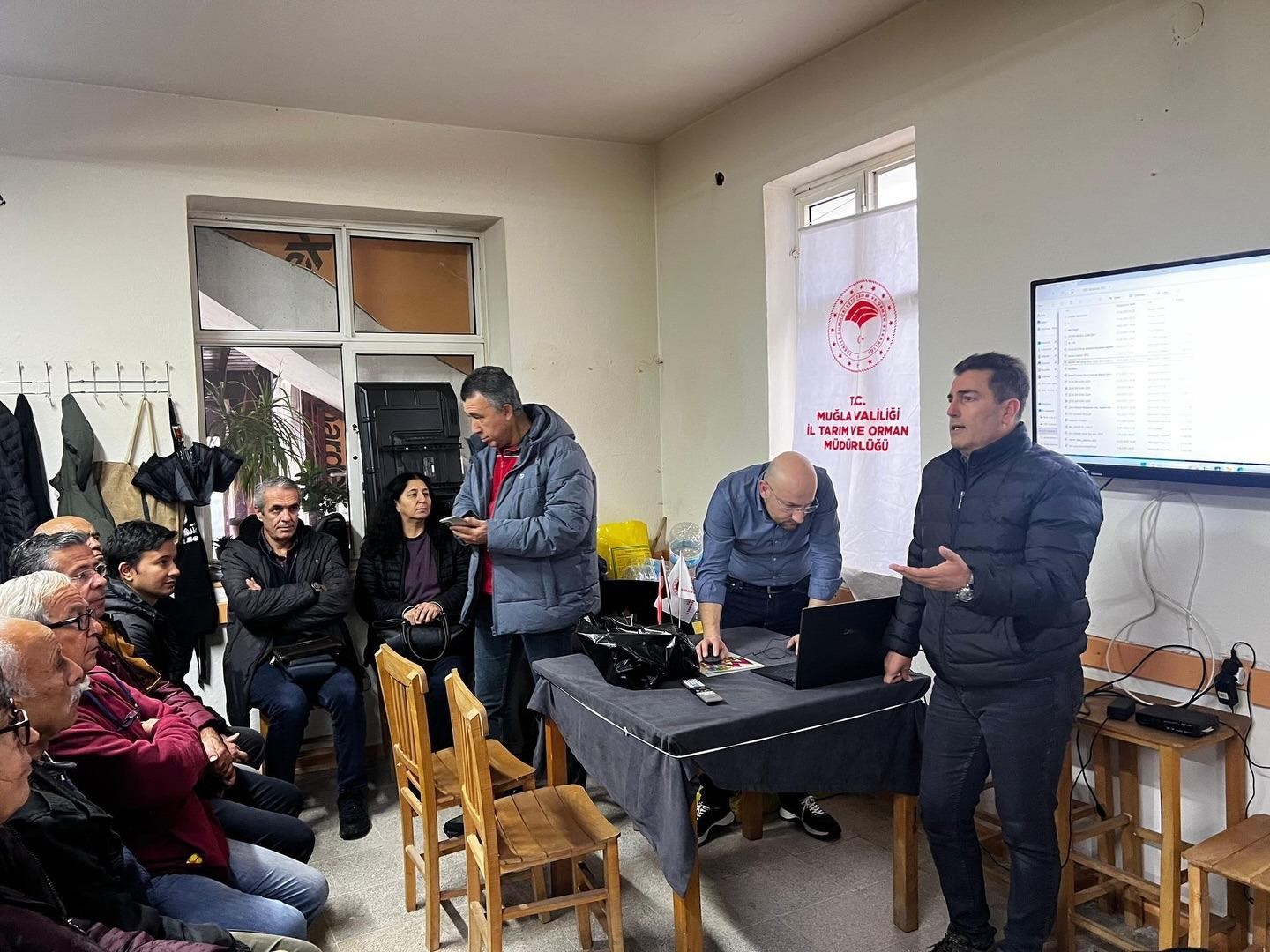 Datça’da üreticilere ’badem hastalık ve zararları’ eğitimi verildi
