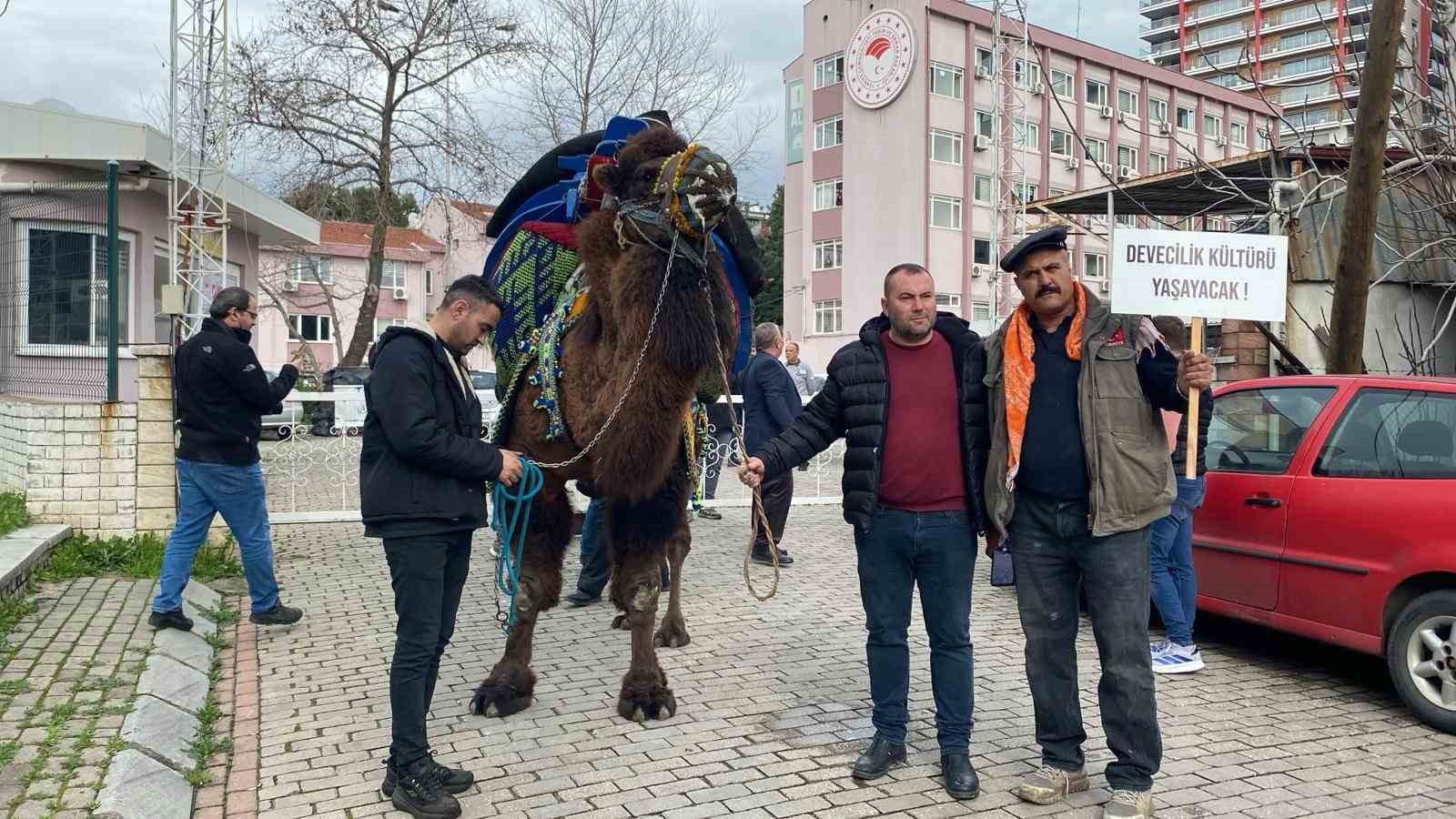 DEGÜF üyeleri deve güreşlerinin yapılmamasını protesto etti
