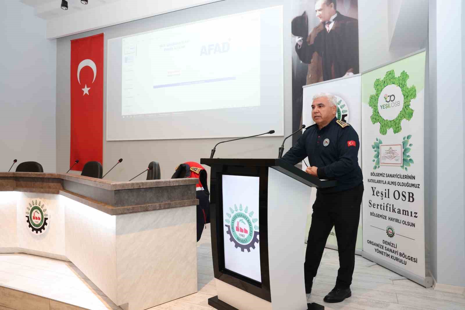 Denizli OSB’de Sivil Savunma ve Afet Eğitimleri düzenlendi
