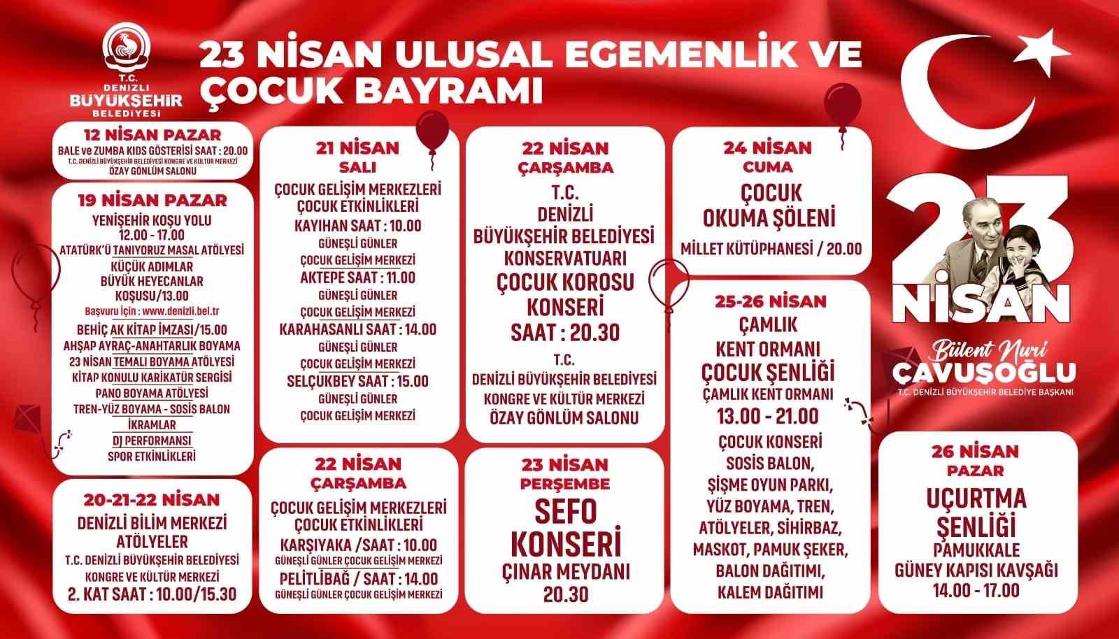 Denizli’de 23 Nisan coşkusu bu yıl da kenti saracak
