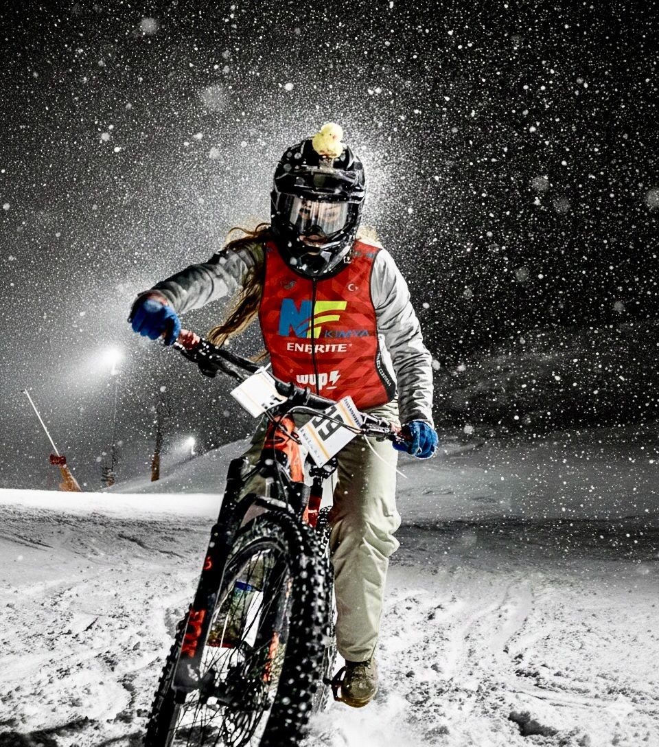 Denizlili sporcu Snow Bike Türkiye Şampiyonası’na damga vurdu
