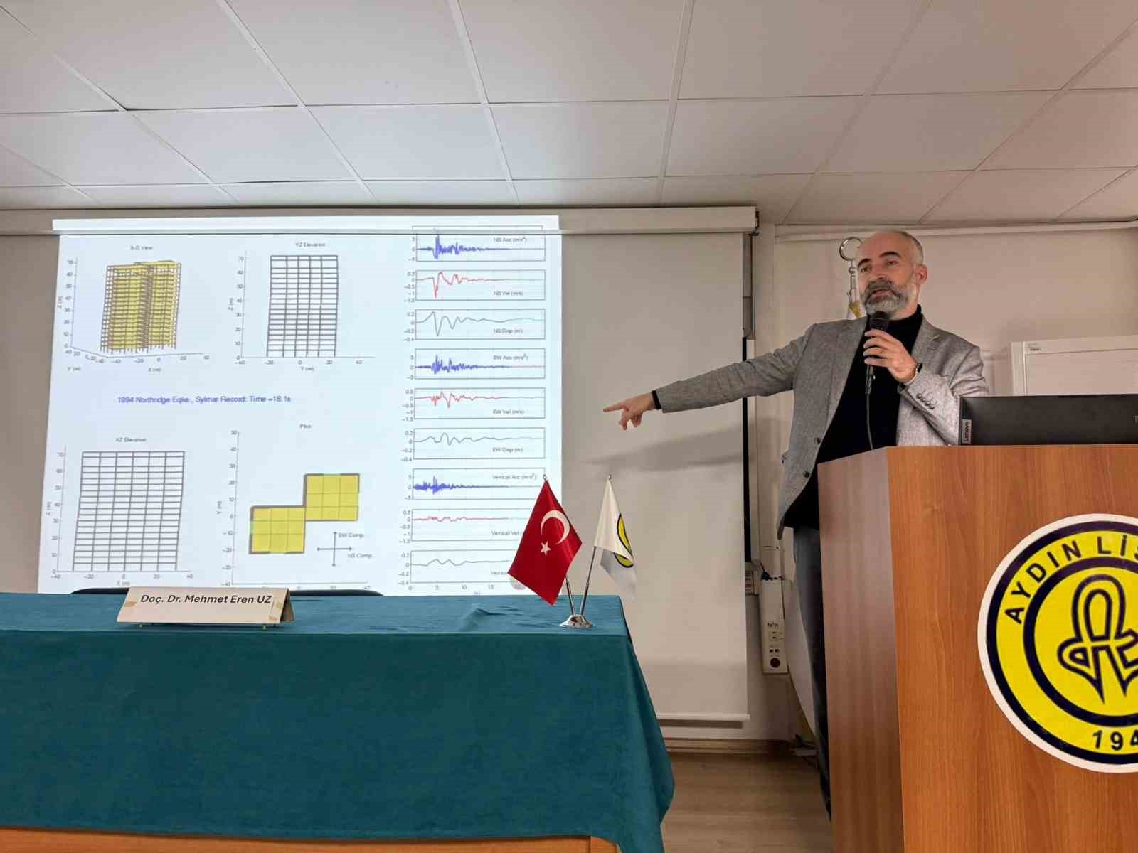 Depremin 3. yılında Aydın Lisesi’nde Deprem Bilinci Konferansı
