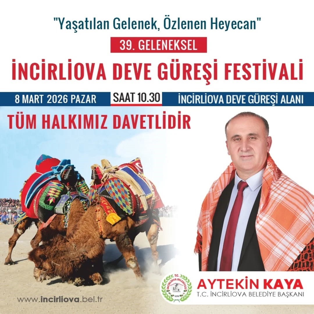Deve Güreşi sezonu İncirliova’da başlıyor
Deve Güreşi sezonu İncirliova’da başlıyor