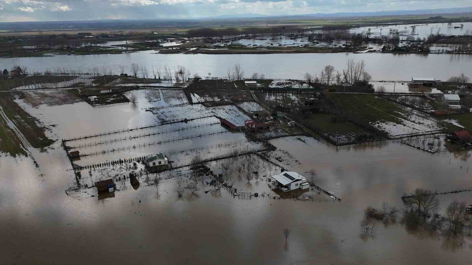 Edirne’de taşkının izleri havadan görüntülendi
