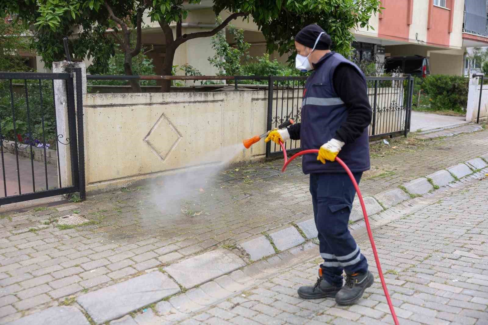 Efeler Belediyesi’nden yabani ot temizliği
