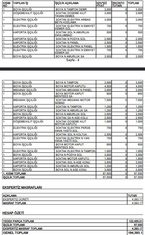 Ekspertiz "değişecek" dedi, servis tamir etti

