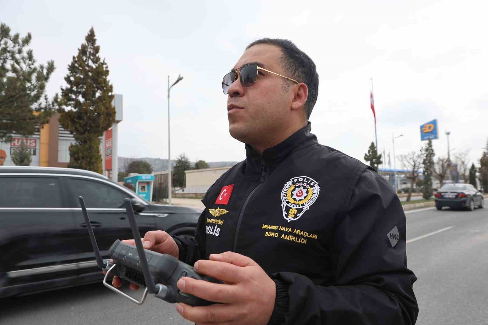 Elazığ’da dron destekli trafik uygulaması
