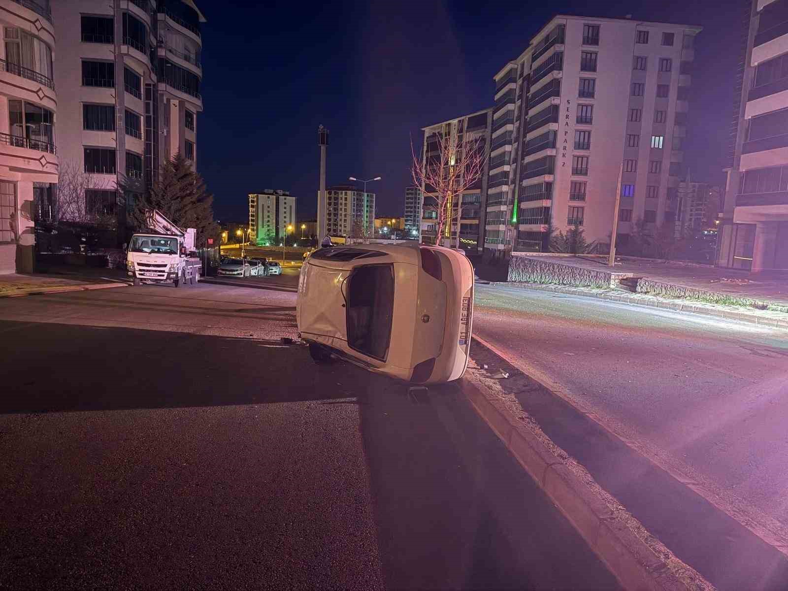 Elazığ’da otomobil yan yattı: 1 yaralı
