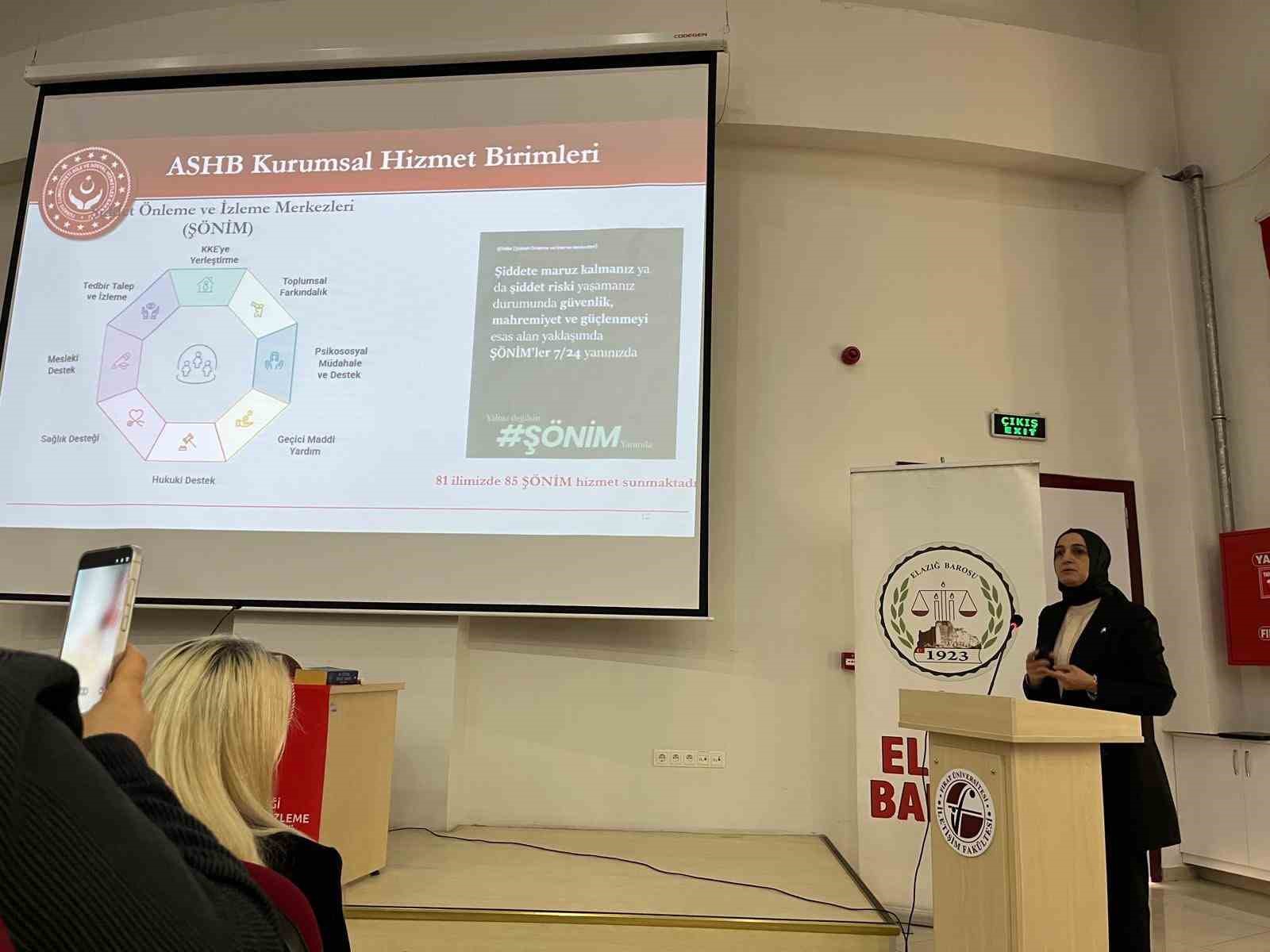 Elazığ’da üniversite öğrencilerine şiddet farkındalık semineri
