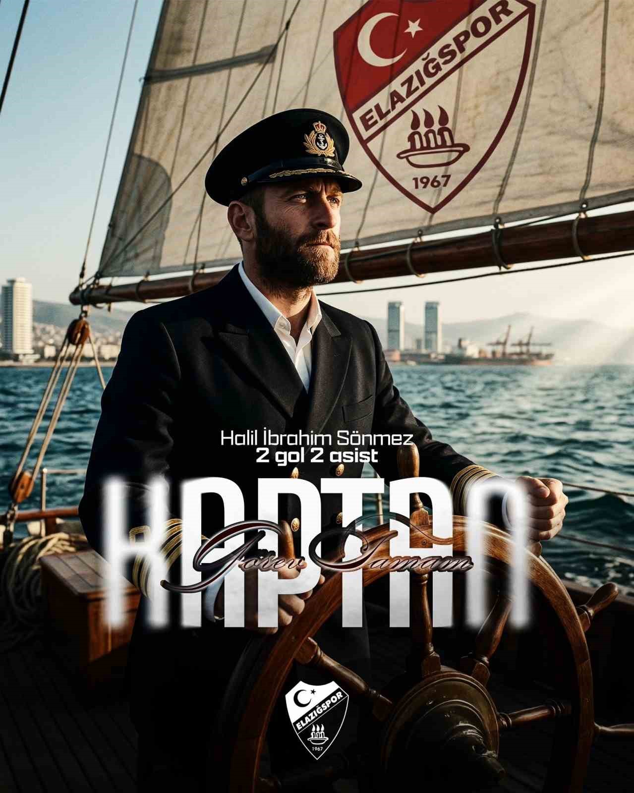 Elazığspor Kaptanı Halil İbrahim’den 2 gol, 2 asist
