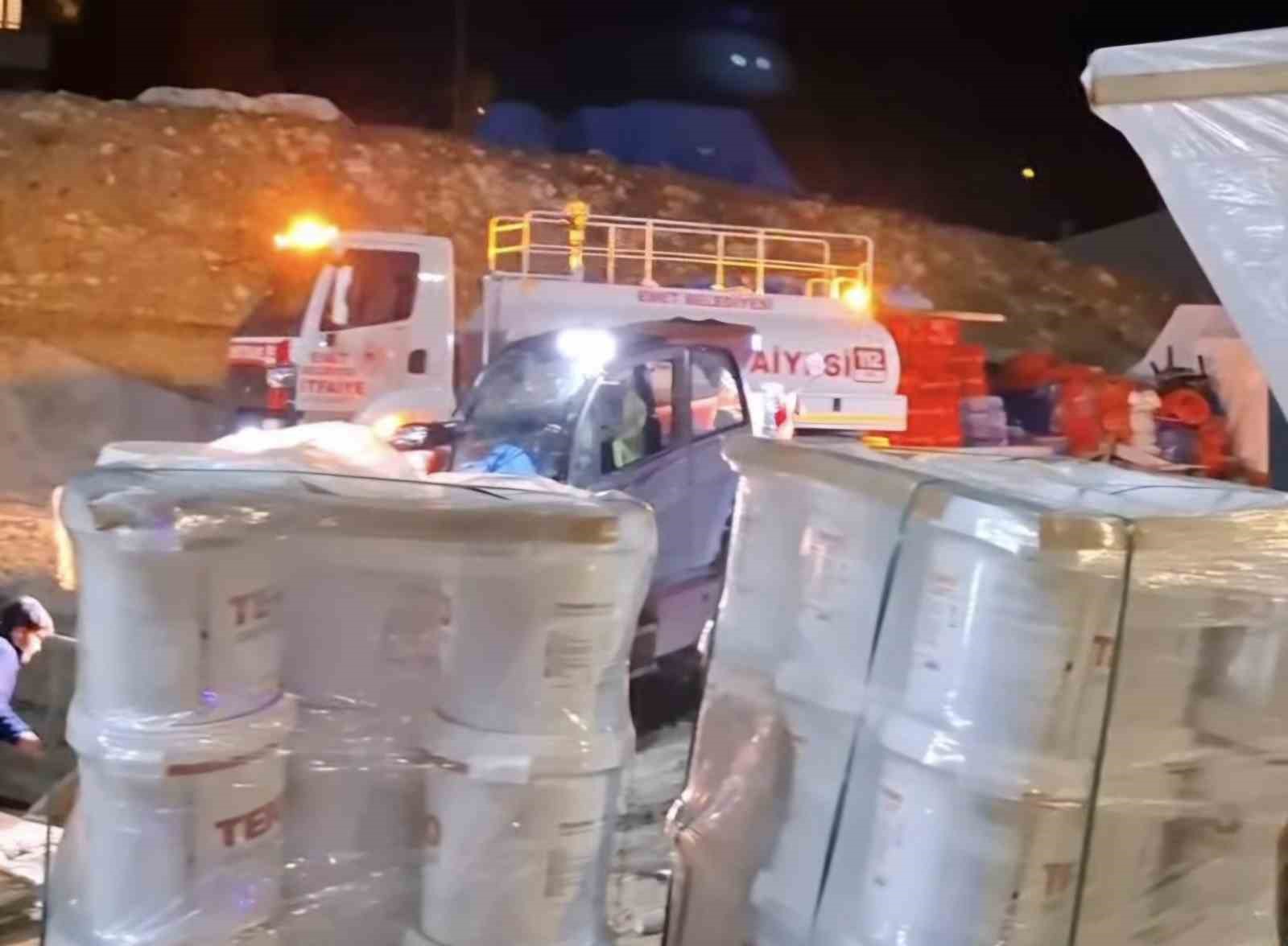 Emet’te şantiyede korkutan yangın
