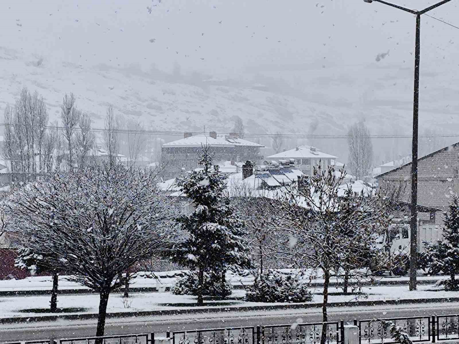 Erciş’te nisan ayında kar yağışı
