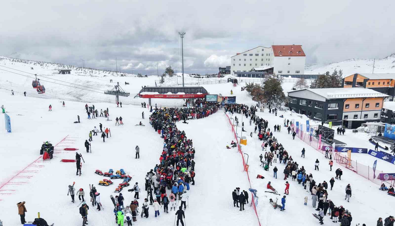 Erciyes’te hafta sonu pistler kayakçılarla doldu

