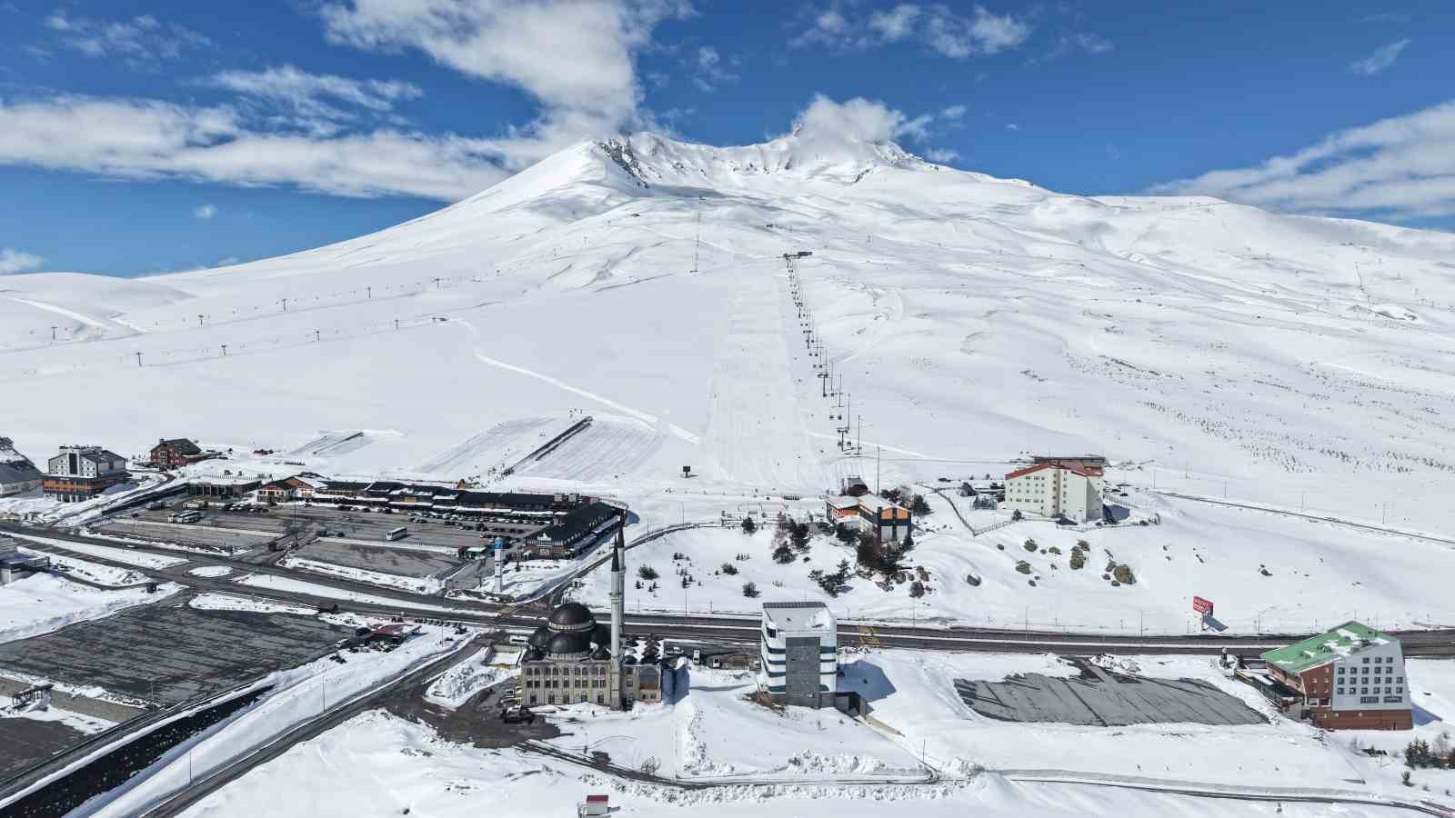 Erciyes’te kayak keyfi nisanda da sürecek
