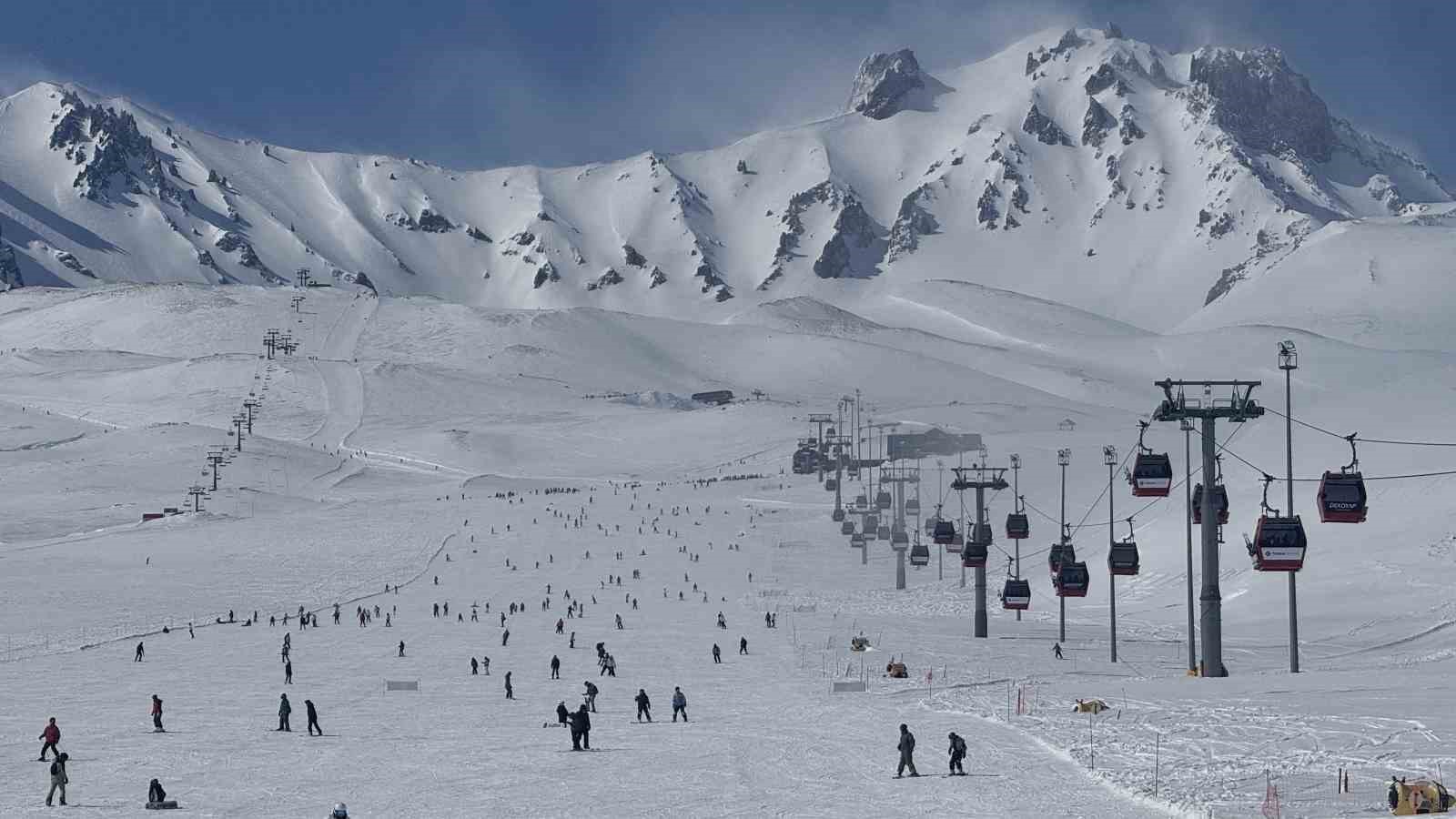 Erciyes’te kayak sezonu tüm hızıyla devam ediyor
