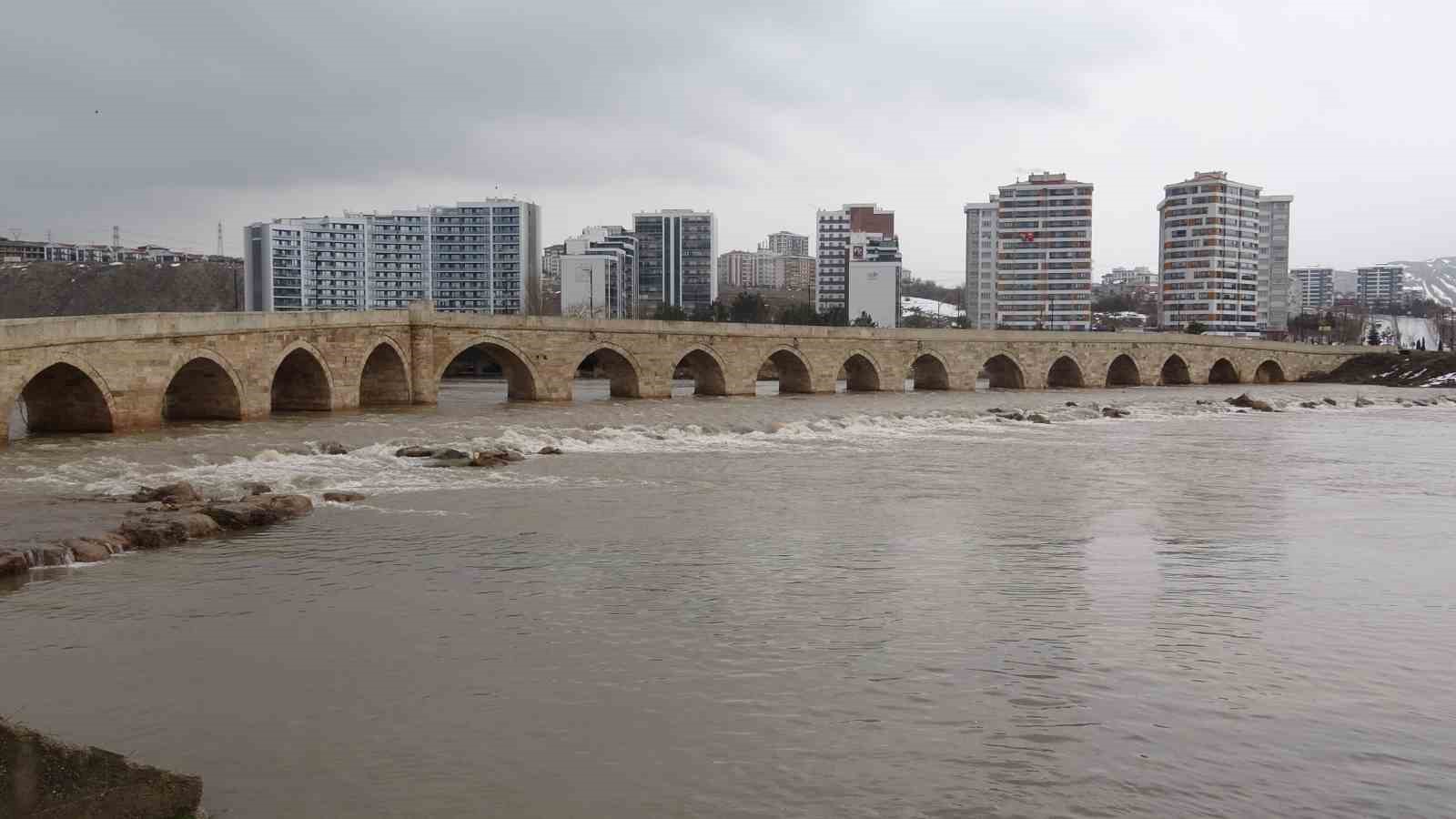 Eriyen kar suları, Türkiye’nin en uzun ırmağı olan Kızılırmak’ı coşturdu
