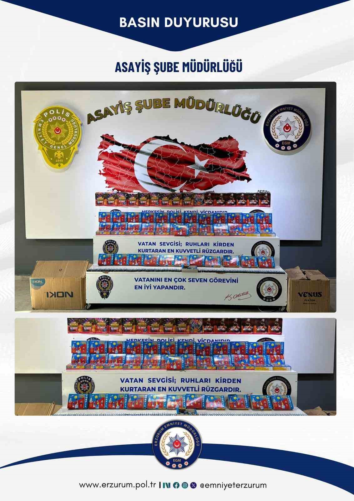 Erzurum’da polis ve zabıtadan piroteknik operasyon
