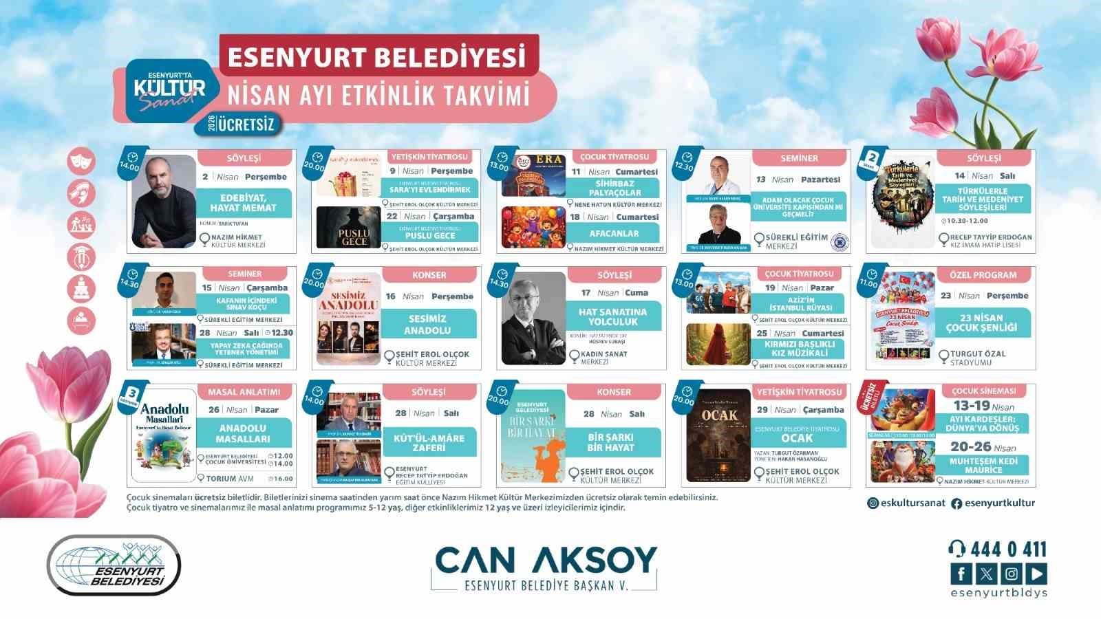 Esenyurt’ta bahar kültür ve sanatla karşılanıyor
Esenyurt’ta bahar kültür ve sanatla karşılanıyor