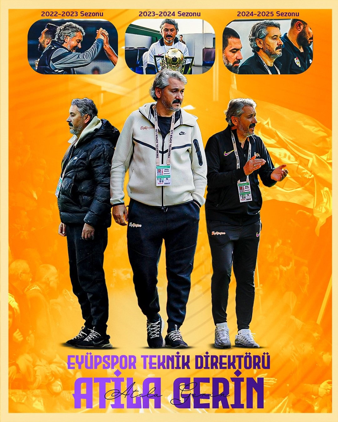 Eyüpspor’da teknik direktörlük görevine Atila Gerin getirildi
