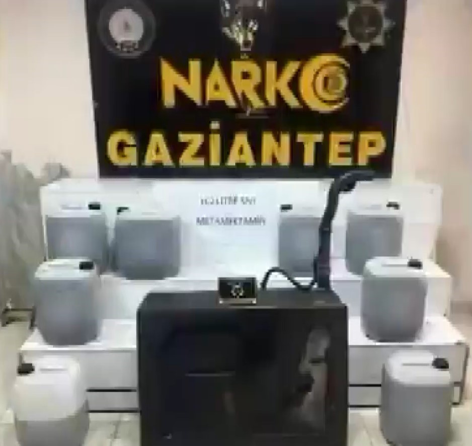 Gaziantep’te 162 litre sıvı metamfetamin ele geçirildi: 6 gözaltı

