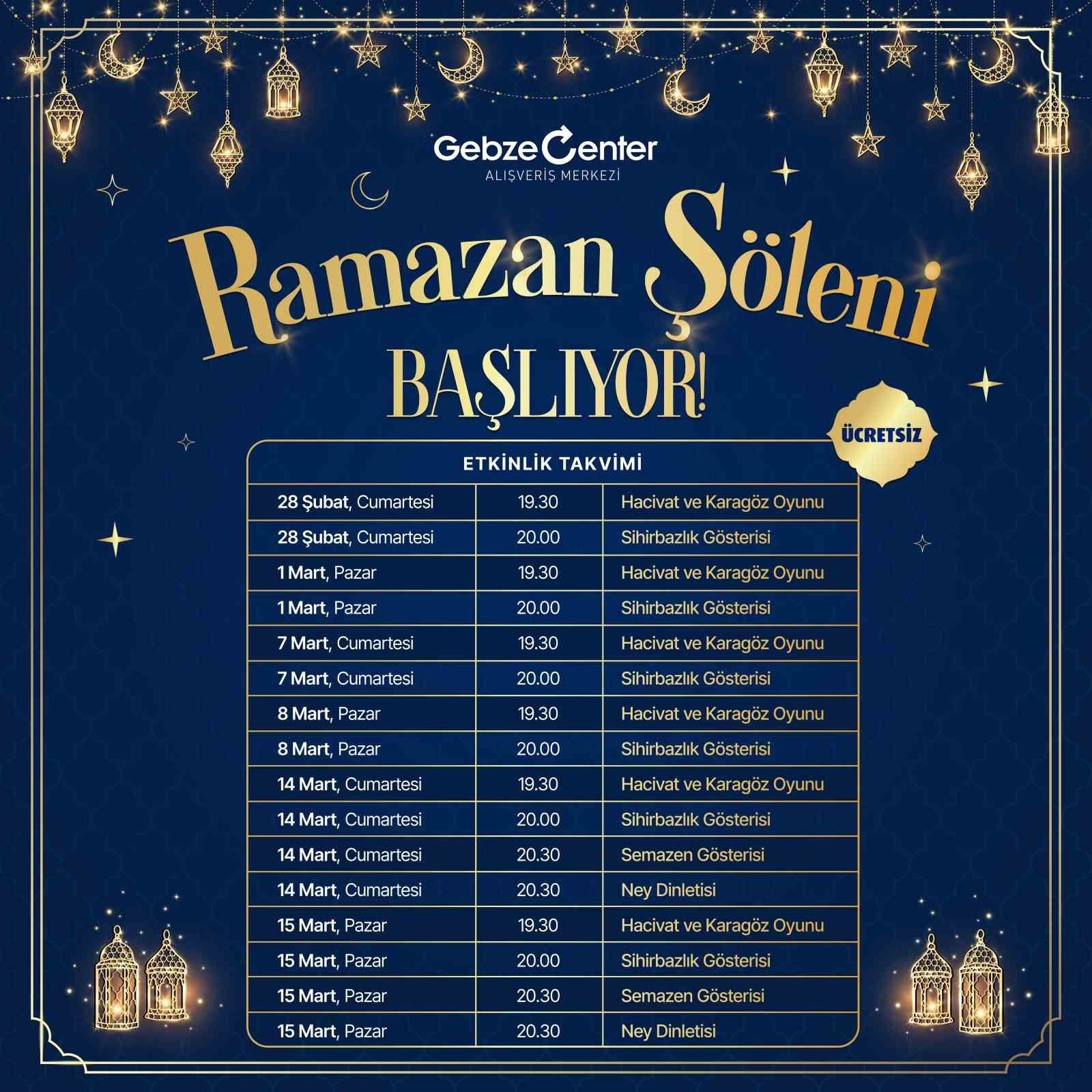 Gebze Center’dan Ramazan ayı etkinlikleri
