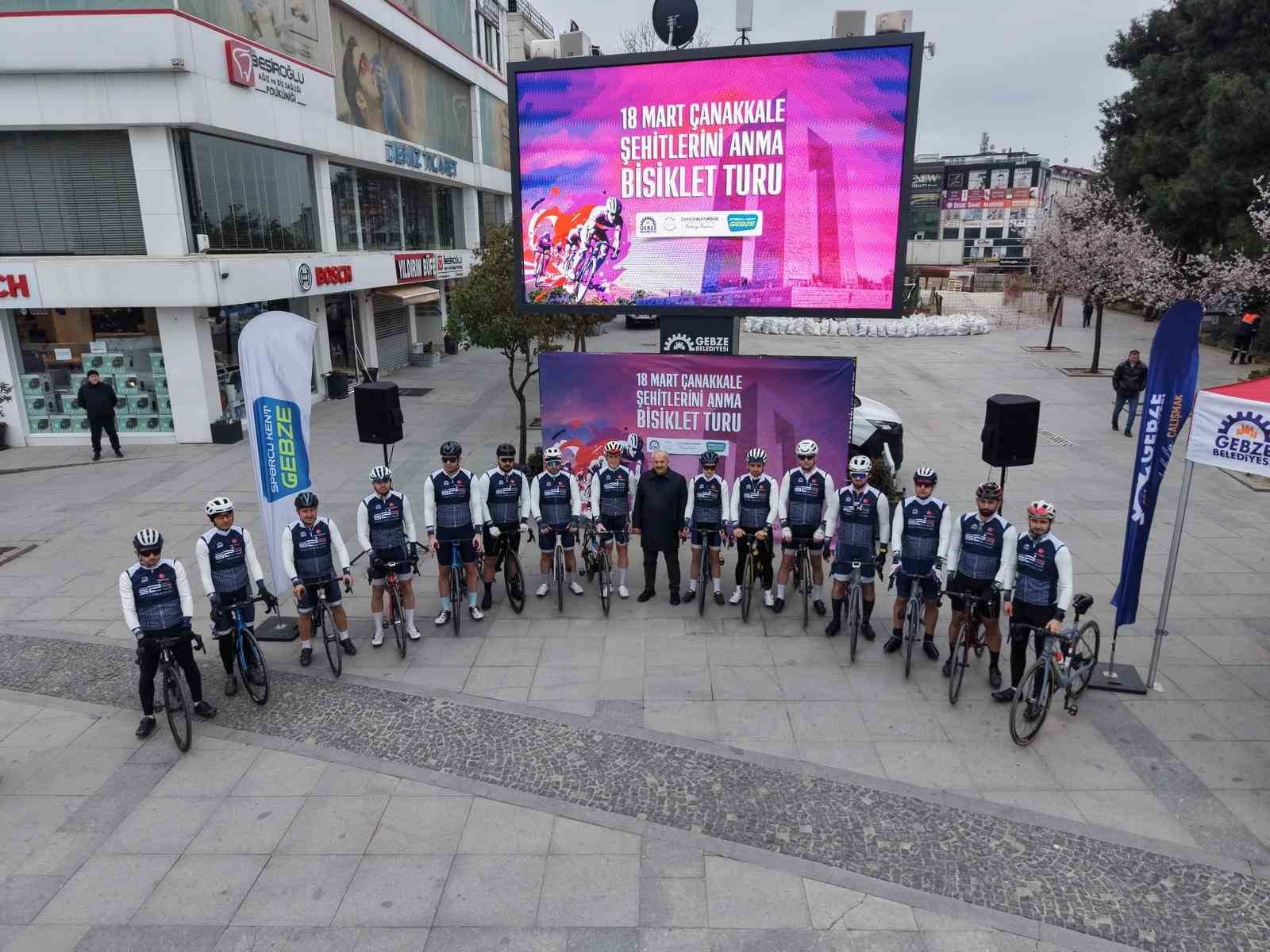 Gebze’den Çanakkale’ye pedal çevirecek bisikletliler yola çıktı
