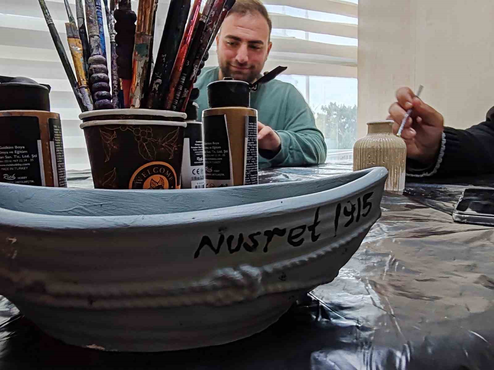 Genç ellerden "Nusret 1915" dokunuşu Menteşe’de seramik atölyesiyle tarih canlandı
