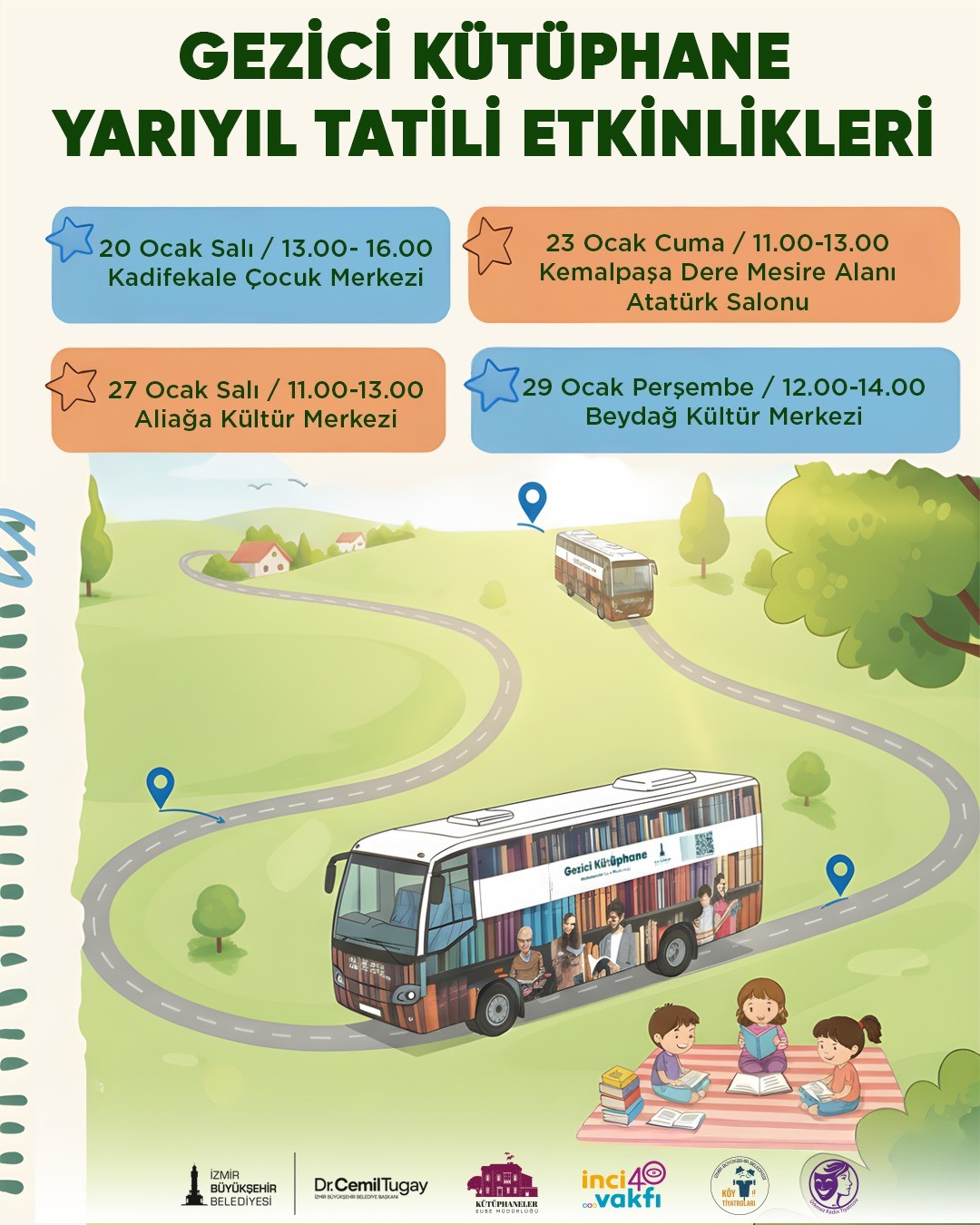 Gezici Kütüphane tatilde yollara çıkıyor
