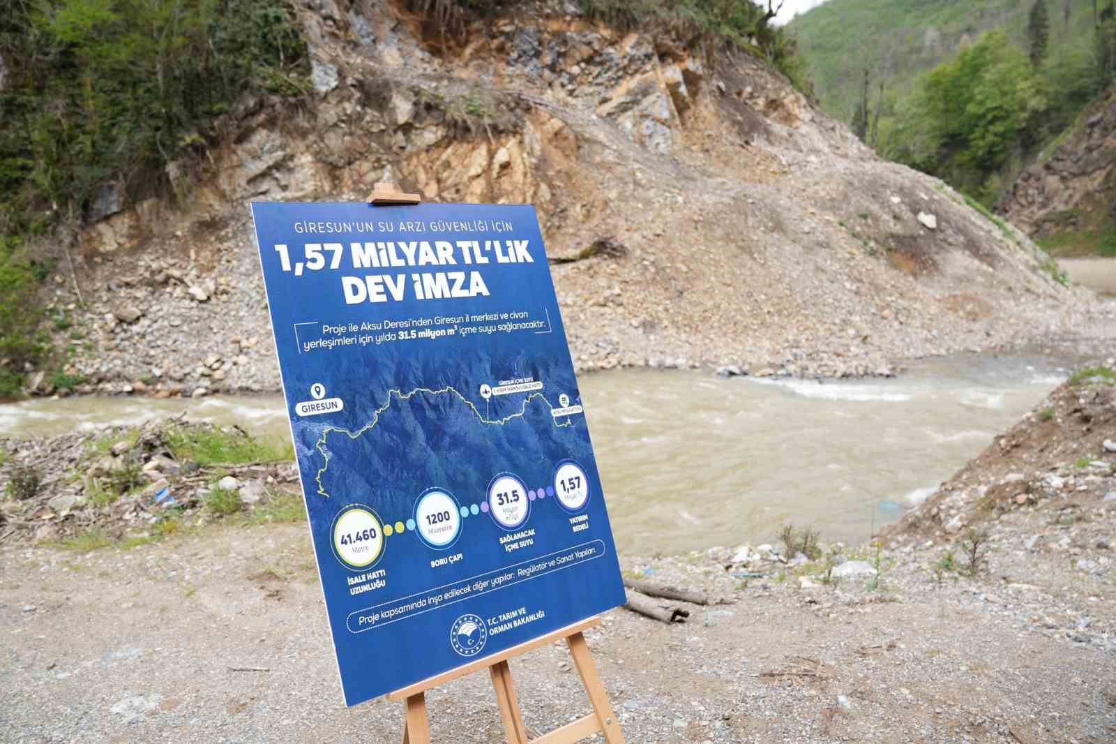 Giresun’un 1,57 milyarlık su projesine start verildi
