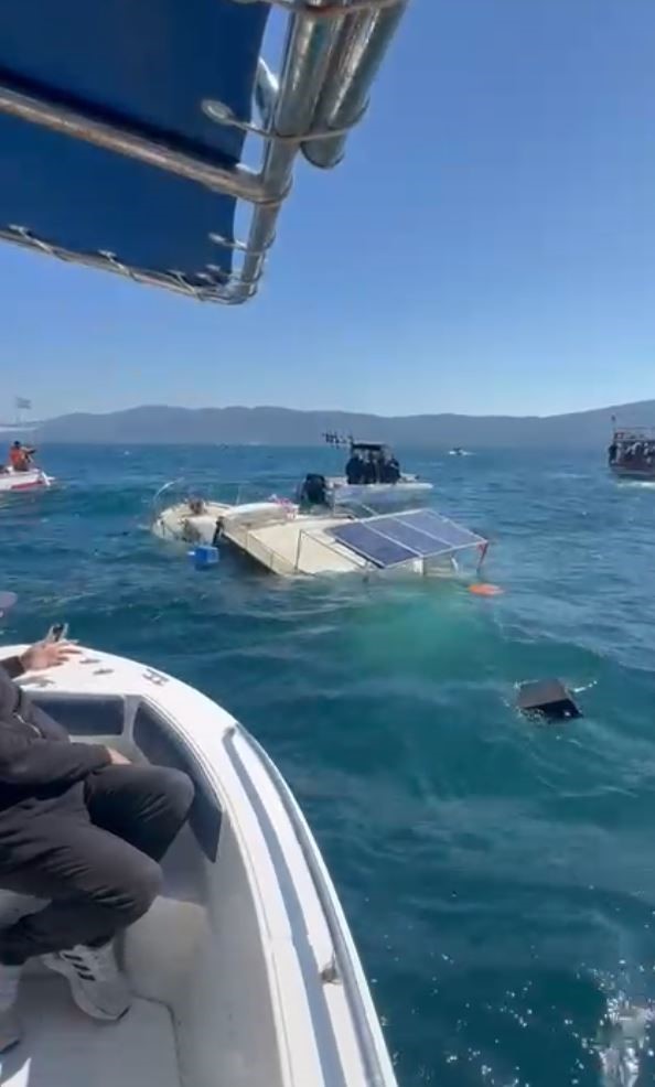 Güllük Körfezi’nde amatör balıkçı teknesi battı
