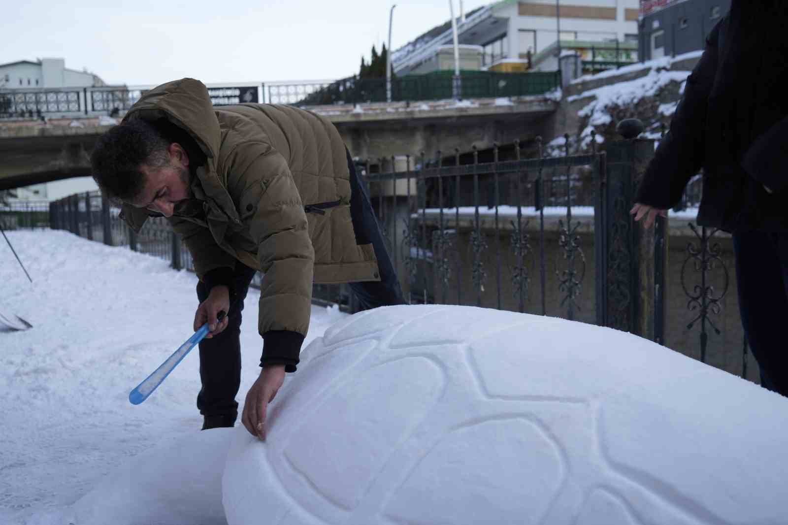 Gümüşhane’de "kardan kaplumbağa" ilgi odağı oldu
