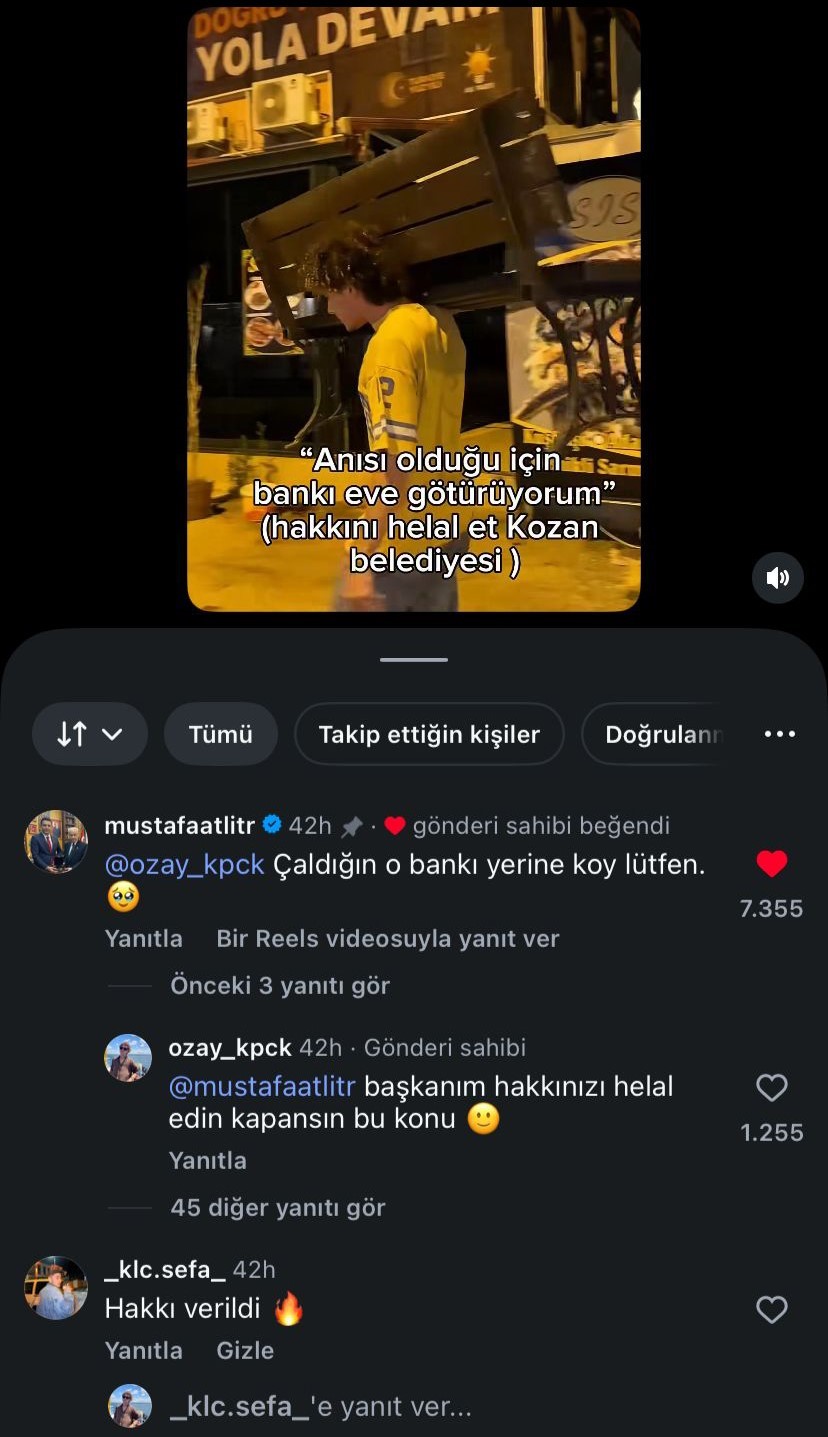 Gündem olan bankta başkan ve genç buluştu
