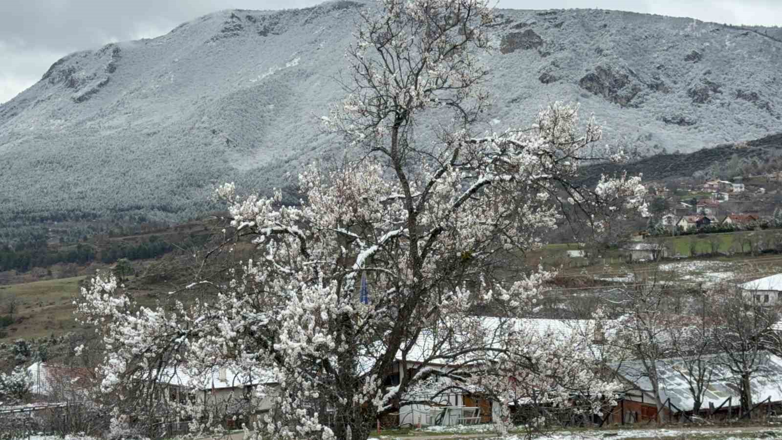 Güneşin açmasıyla oluşan eşsiz kar manzaraları dronla görüntülendi
