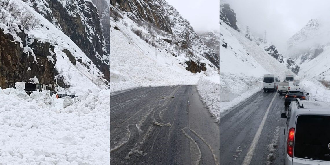 Hakkari-Çukurca yolunda çığ paniği: O anlar kamerada
