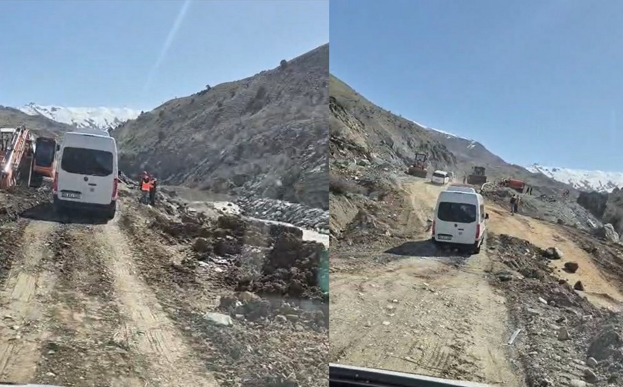 Hakkari-Van yolunda ulaşım tek şeritten sağlanıyor
