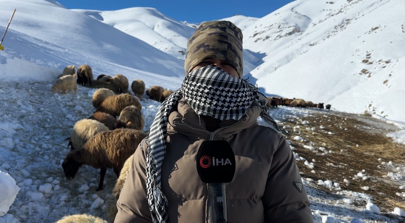 Hakkari’de 1 buçuk metreyi aşan karda çiftçilerin zorlu mesaisi sürüyor
