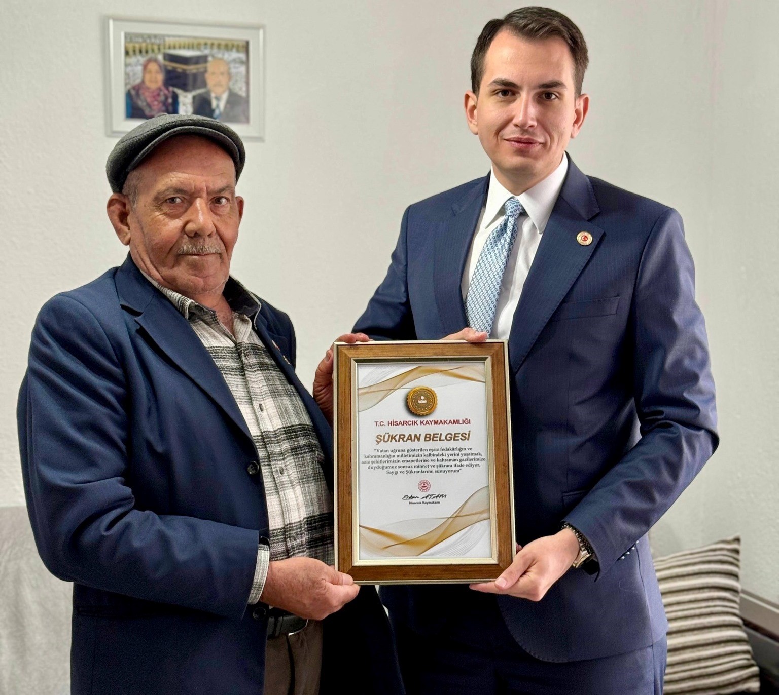 Hisarcık’ta gazilere Şükran Belgesi
