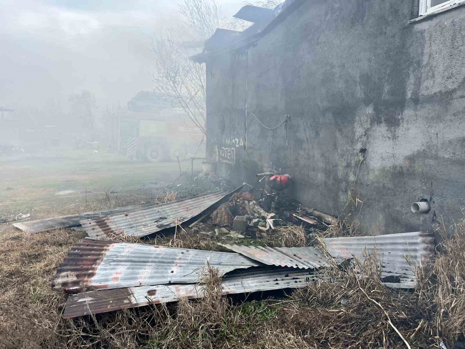 Iğdır’da çıkan yangında ev küle döndü
