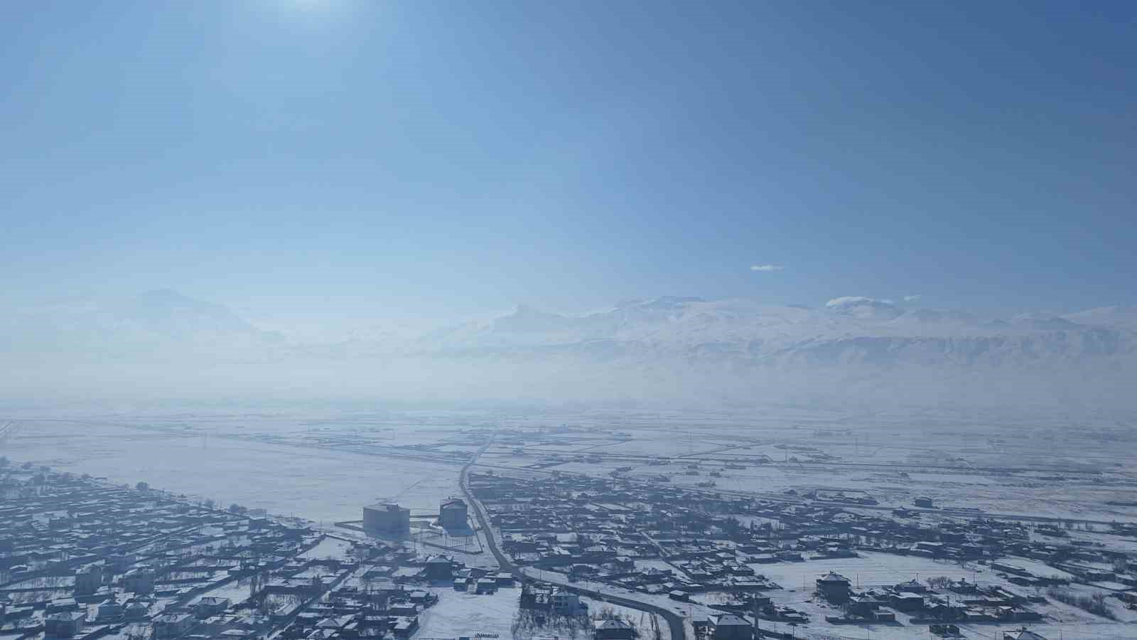 Iğdır’da kış güzelliği havadan görüntülendi
