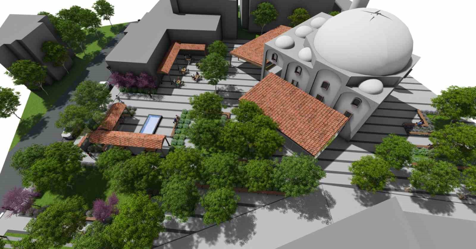 İhsaniye eski köy meydanı modern bir görünüme kavuşuyor
