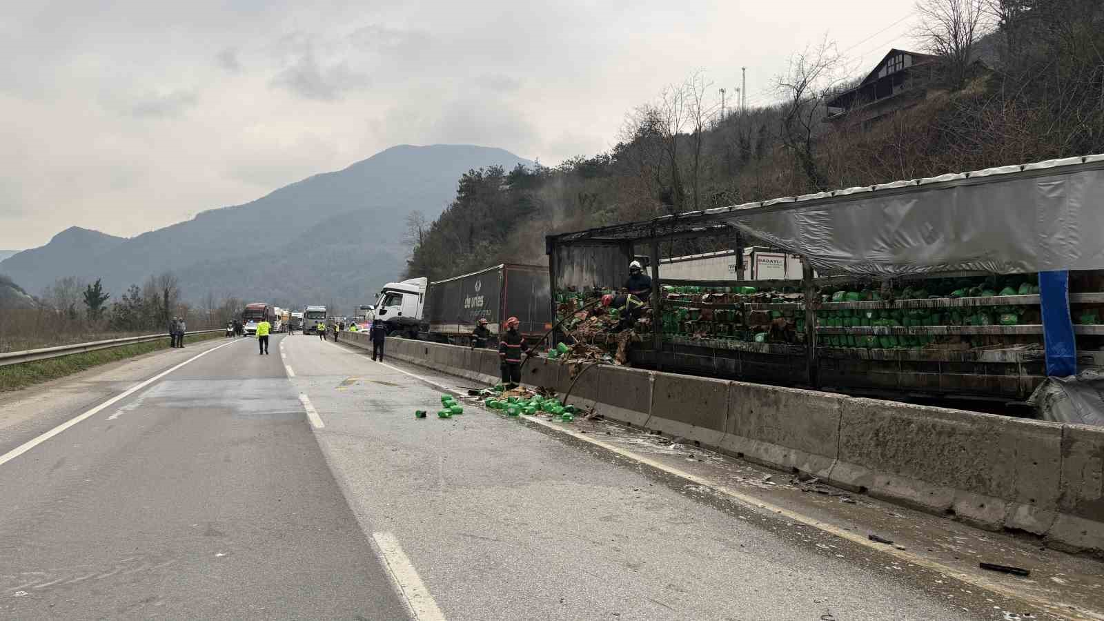 İki tır çarpıştı, D-650 savaş alanına döndü
