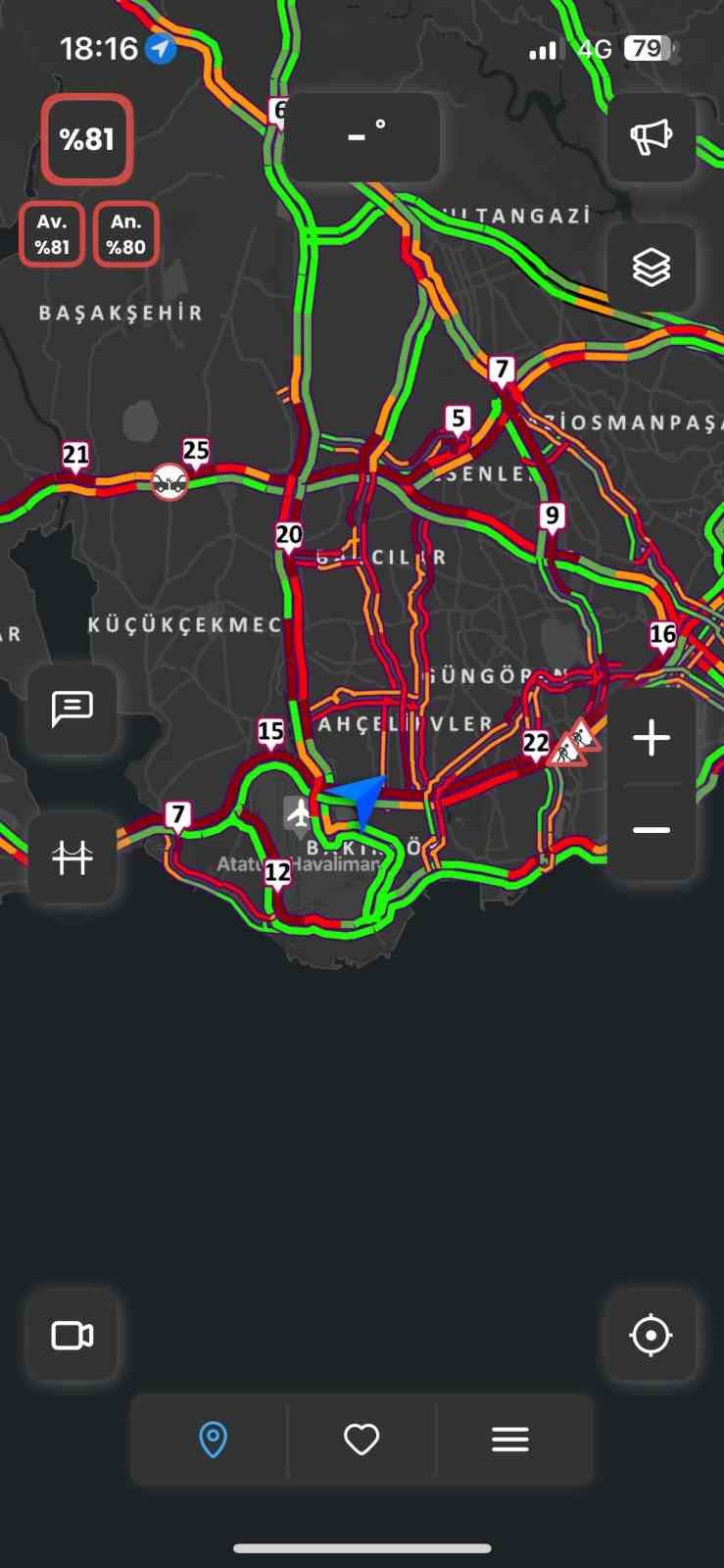 İstanbul’da iftar öncesi trafik yoğunluğu yüzde 81’e çıktı
